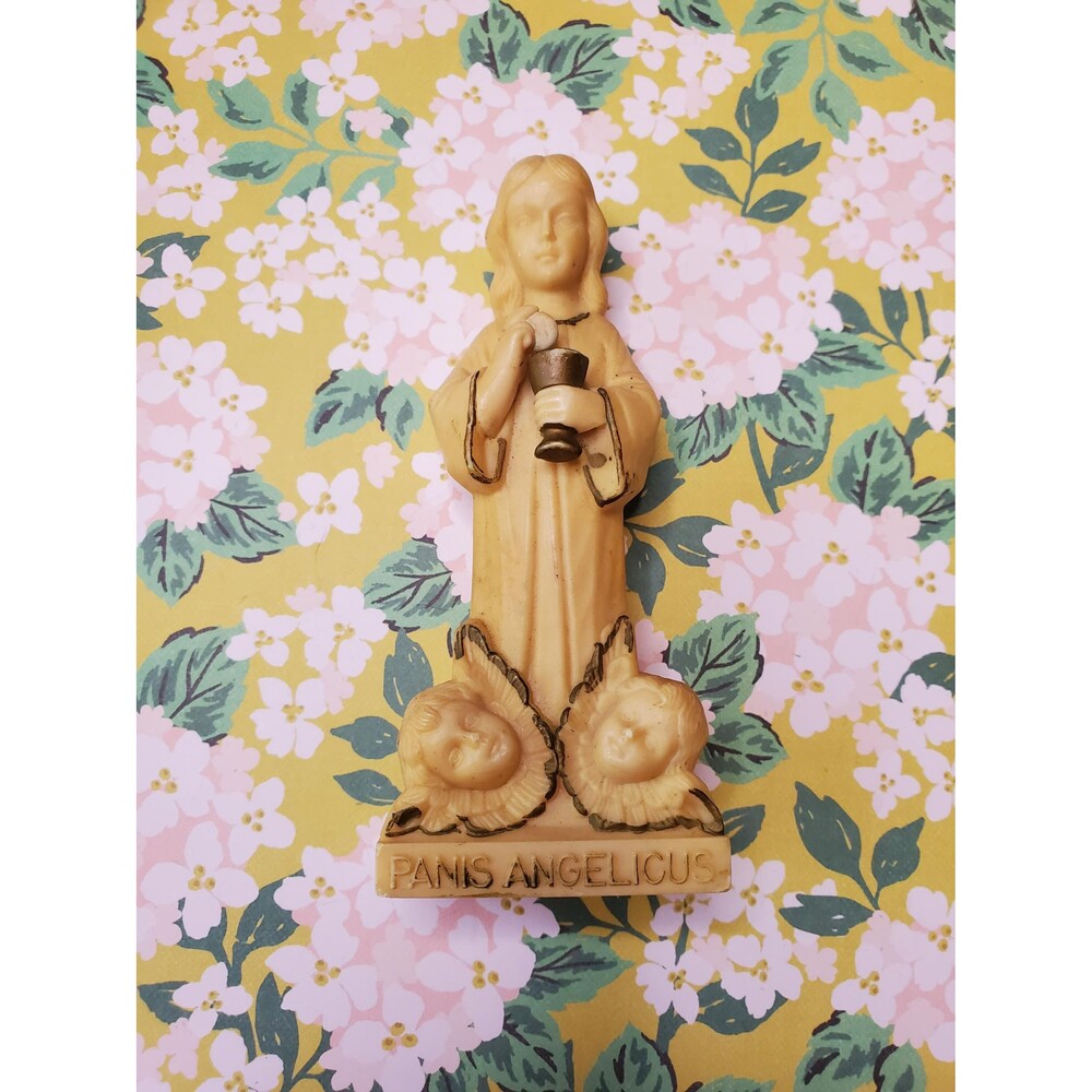 1962 Panis Angelicus Figurine – Mid-Century Plastic Statue (Damaged Base)